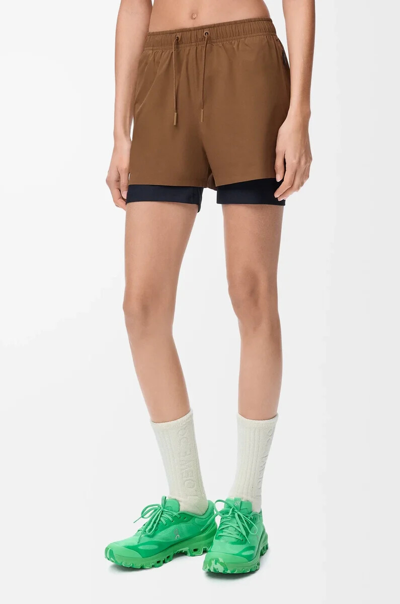 pantaloncini sportivi in shell tecnico toffee