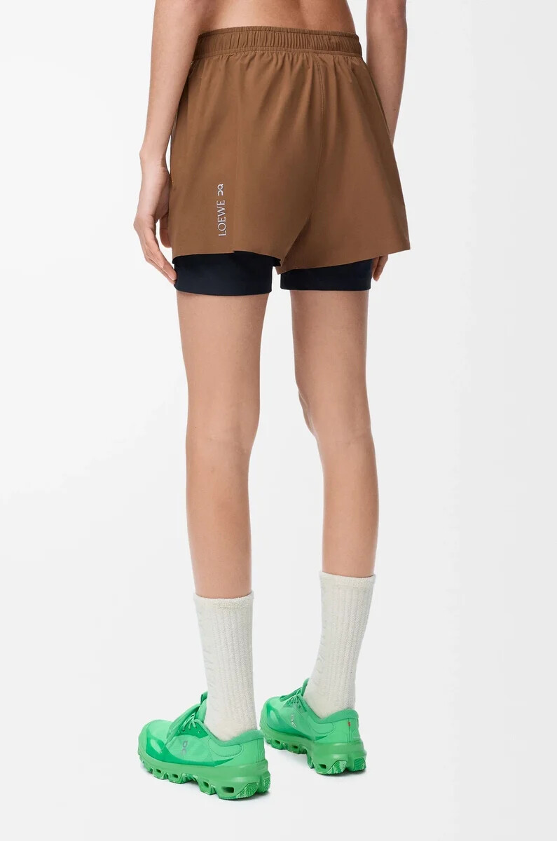 pantaloncini sportivi in shell tecnico toffee