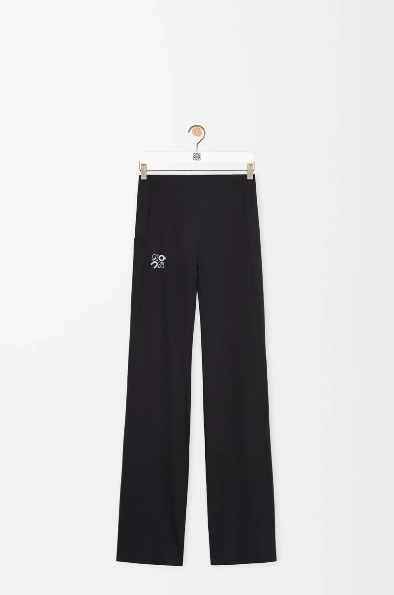 pantaloni morbidi bootleg in jersey tecnico nero