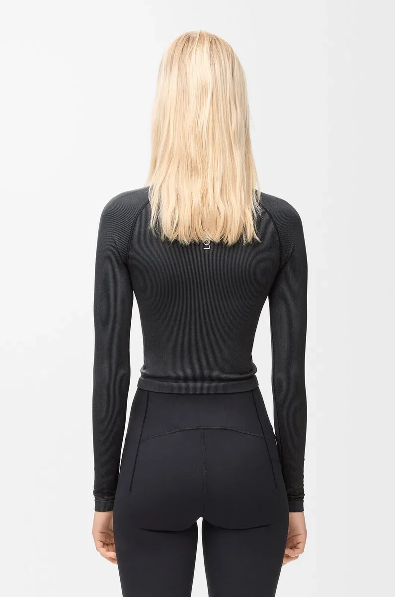 maglia manica lunga in jersey tecnico nero