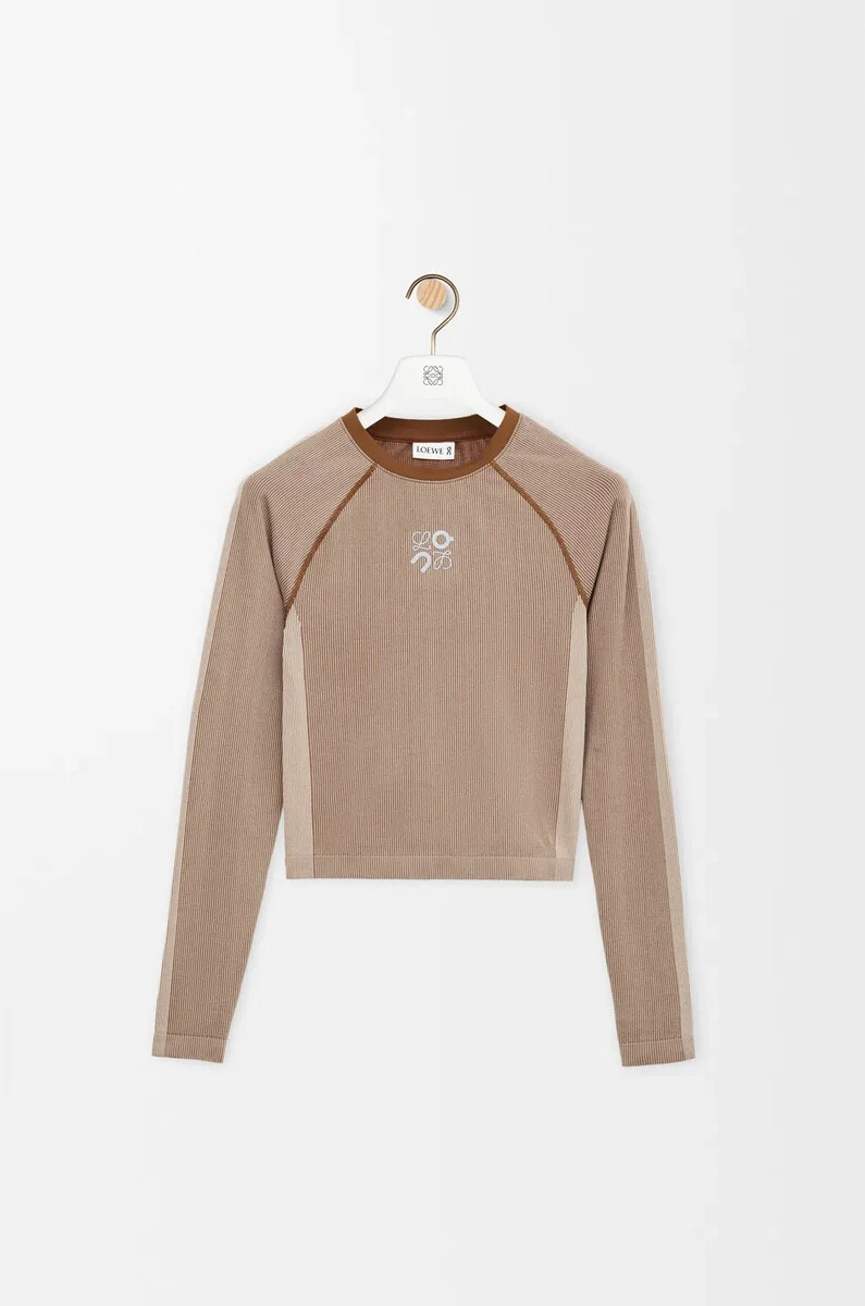 maglia manica lunga in jersey tecnico avorio