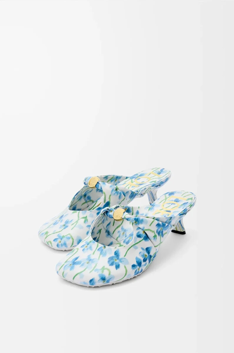 ciabatta pebble soft in nappa di agnello stampata soft whiteblue