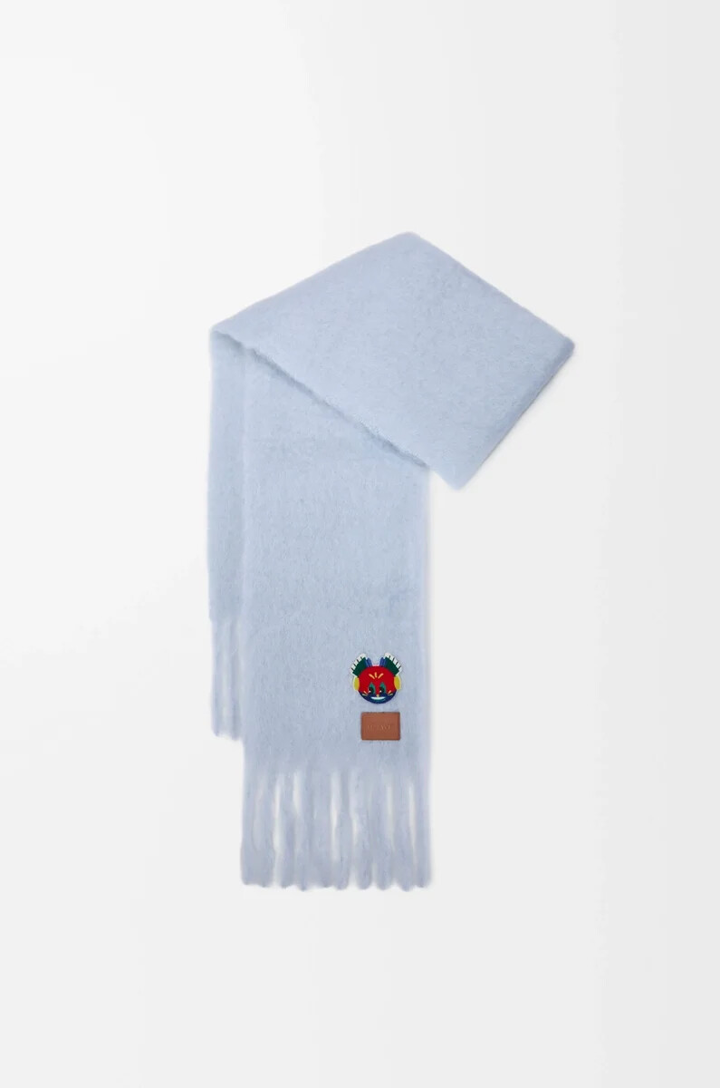 sciarpa in misto mohair e lana baby blue