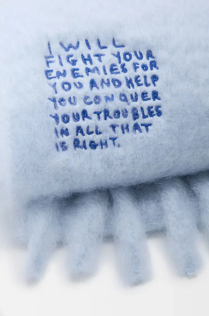 sciarpa in misto mohair e lana baby blue