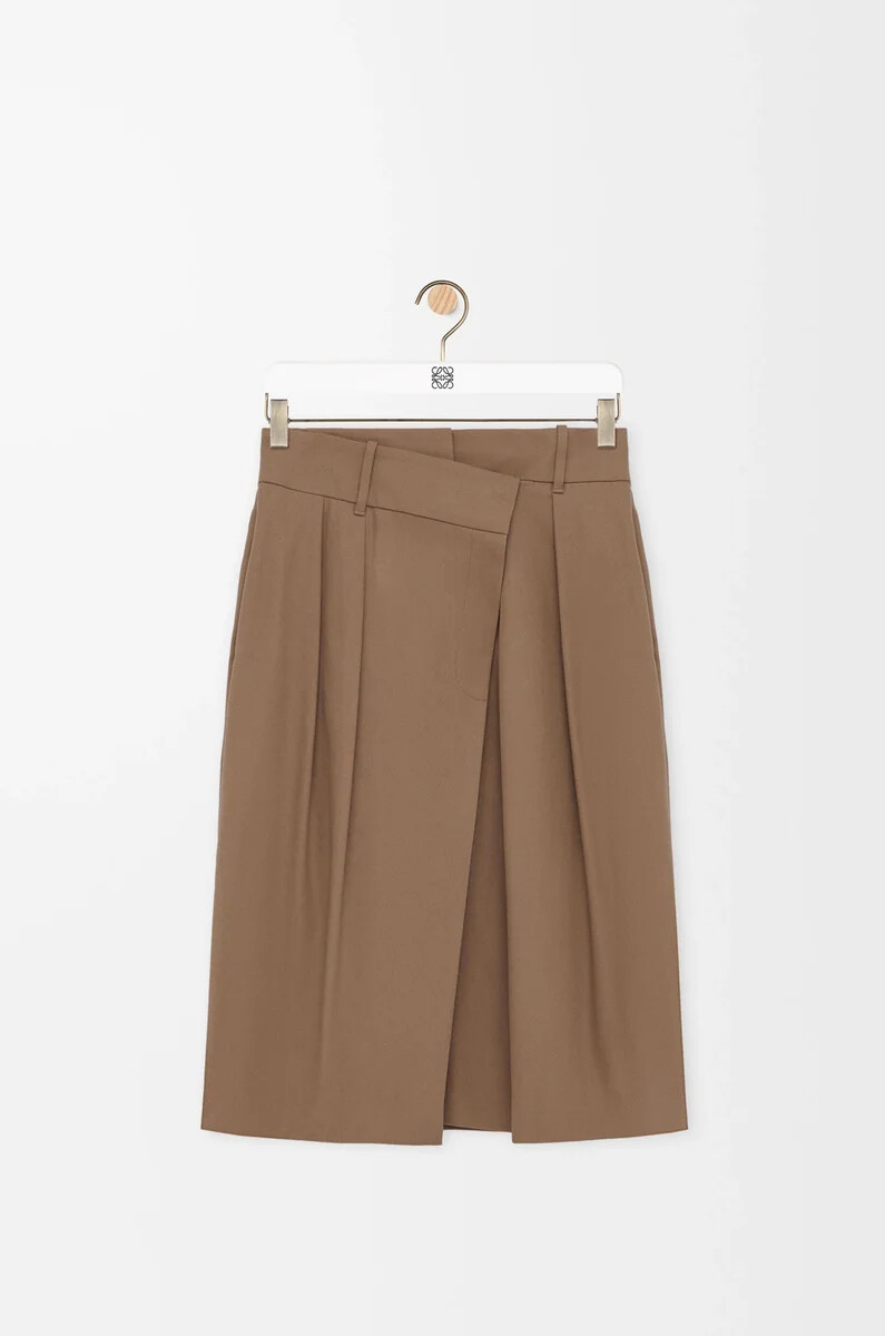 gonna avvolgente in cotone beige