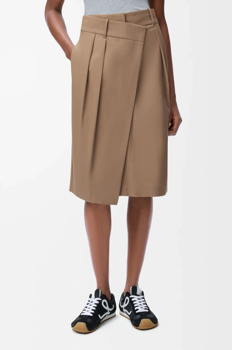 gonna avvolgente in cotone beige