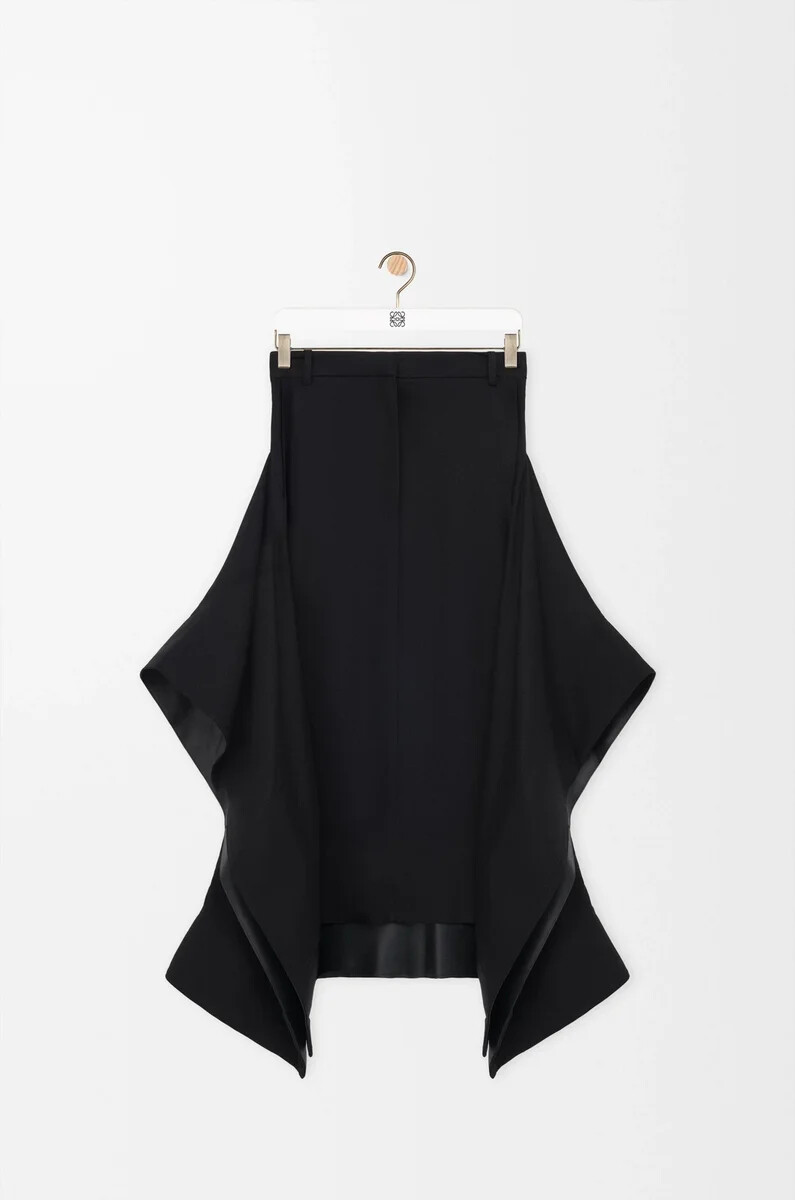 gonna in viscosa elasticizzata nero