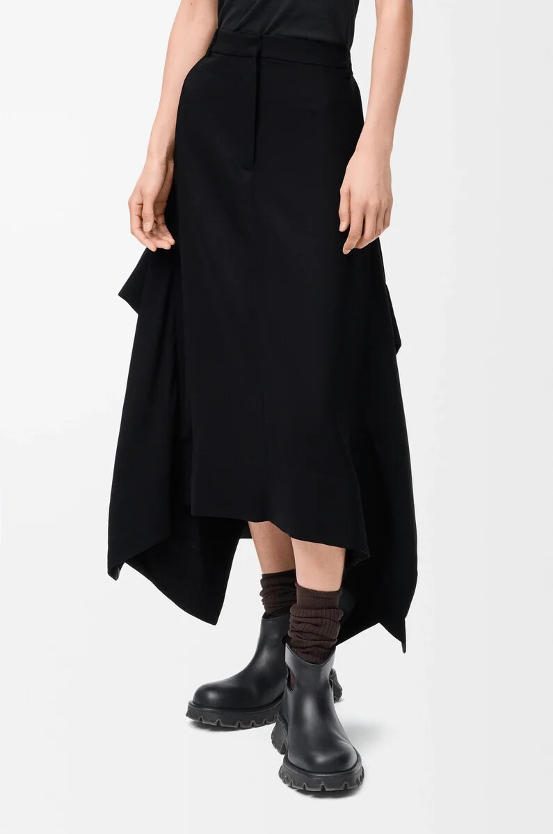 gonna in viscosa elasticizzata nero