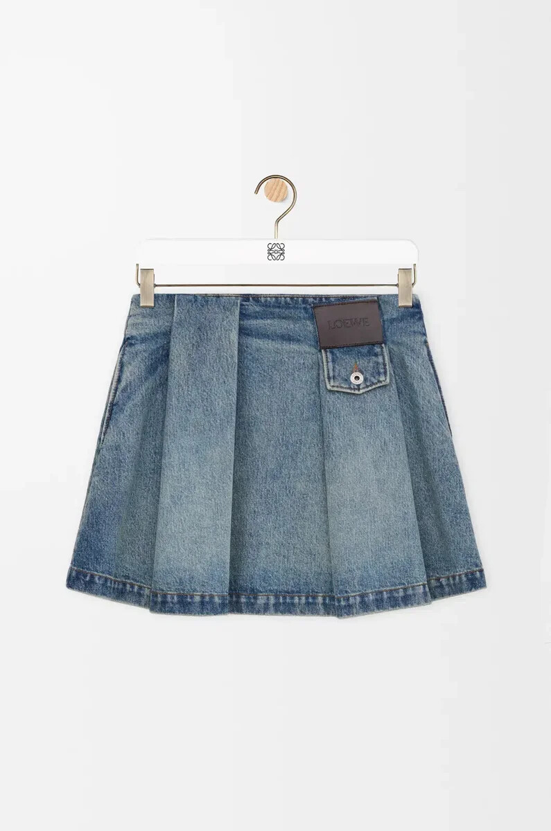 minigonna in denim washed denim