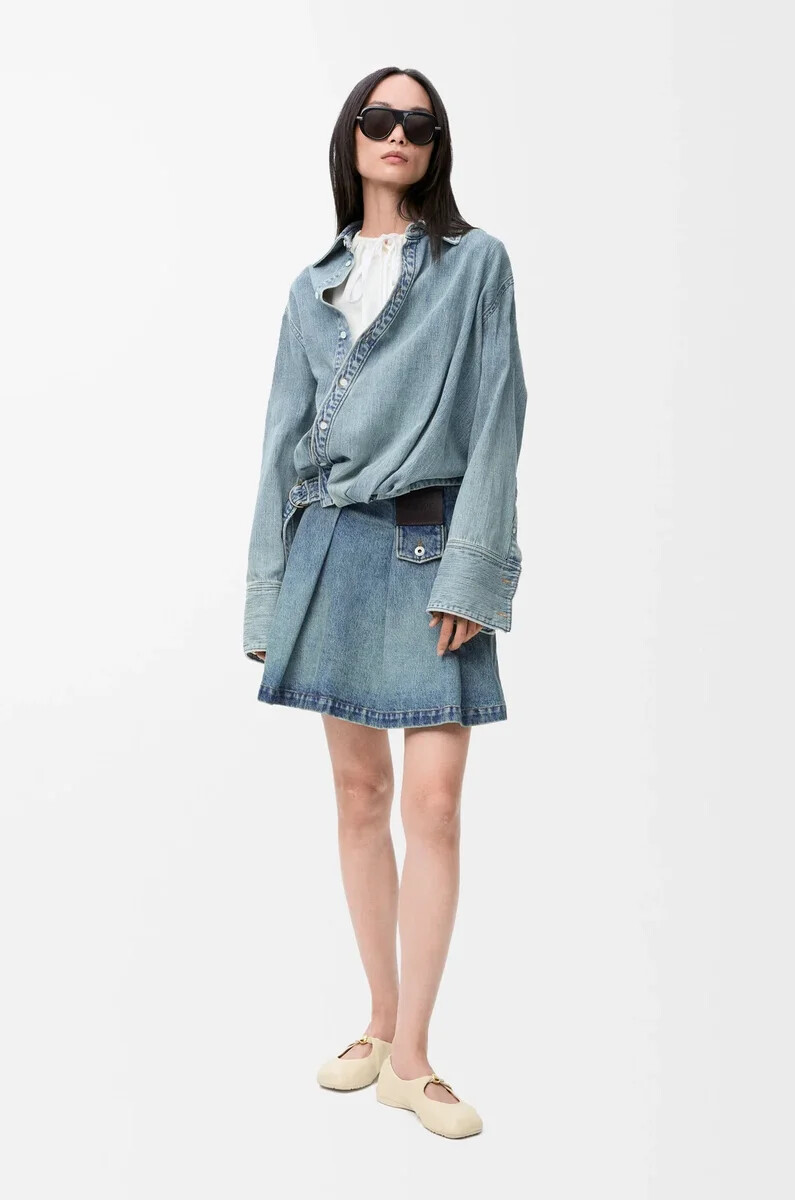 minigonna in denim washed denim
