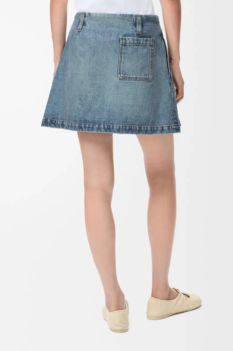 minigonna in denim washed denim