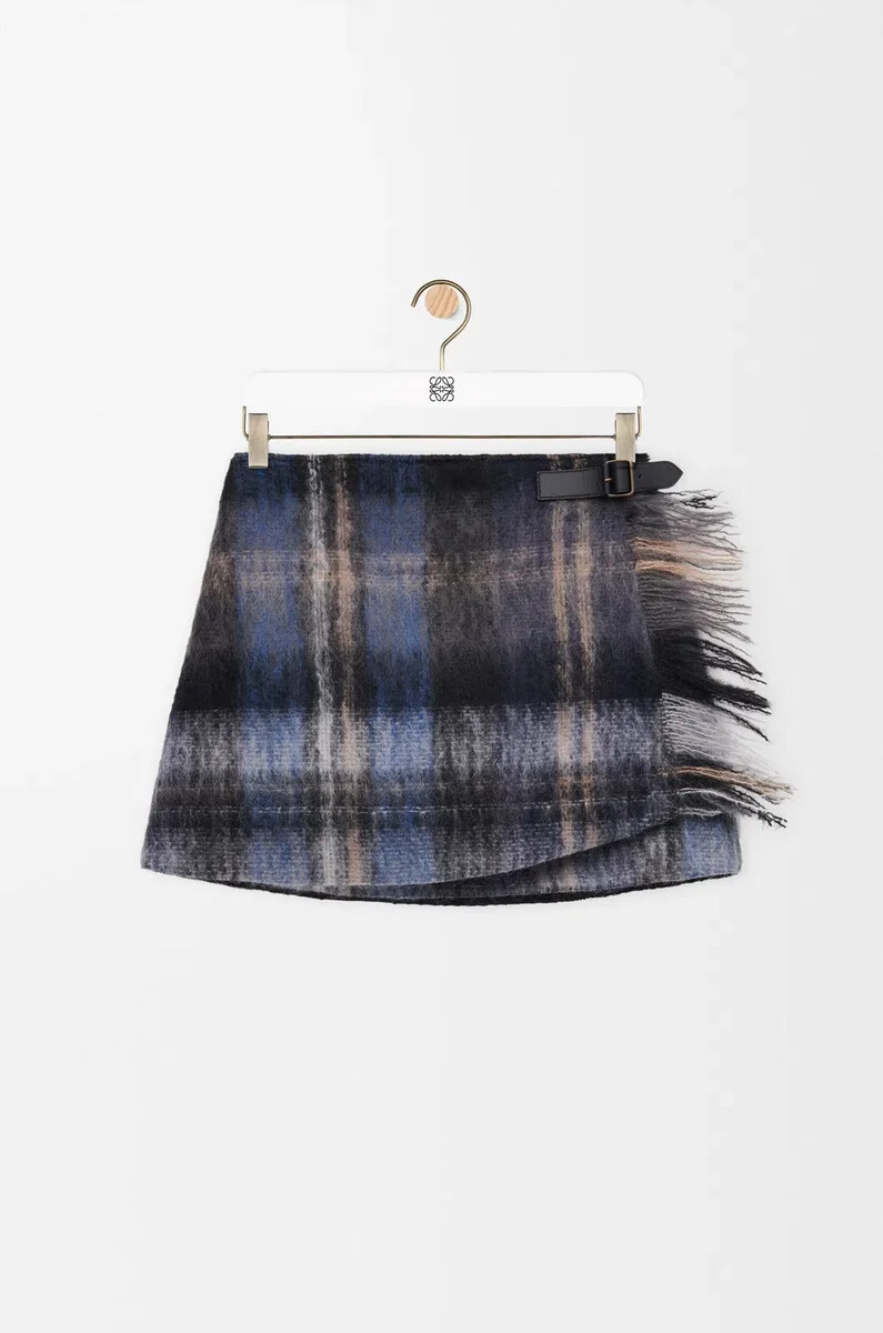 gonna in misto mohair e lana blumulticolore
