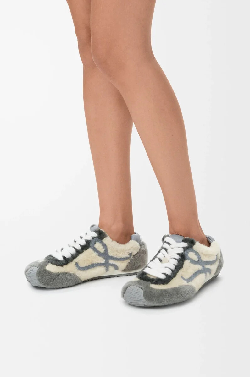 ballet runner 2.0 in shearling grigio multitono