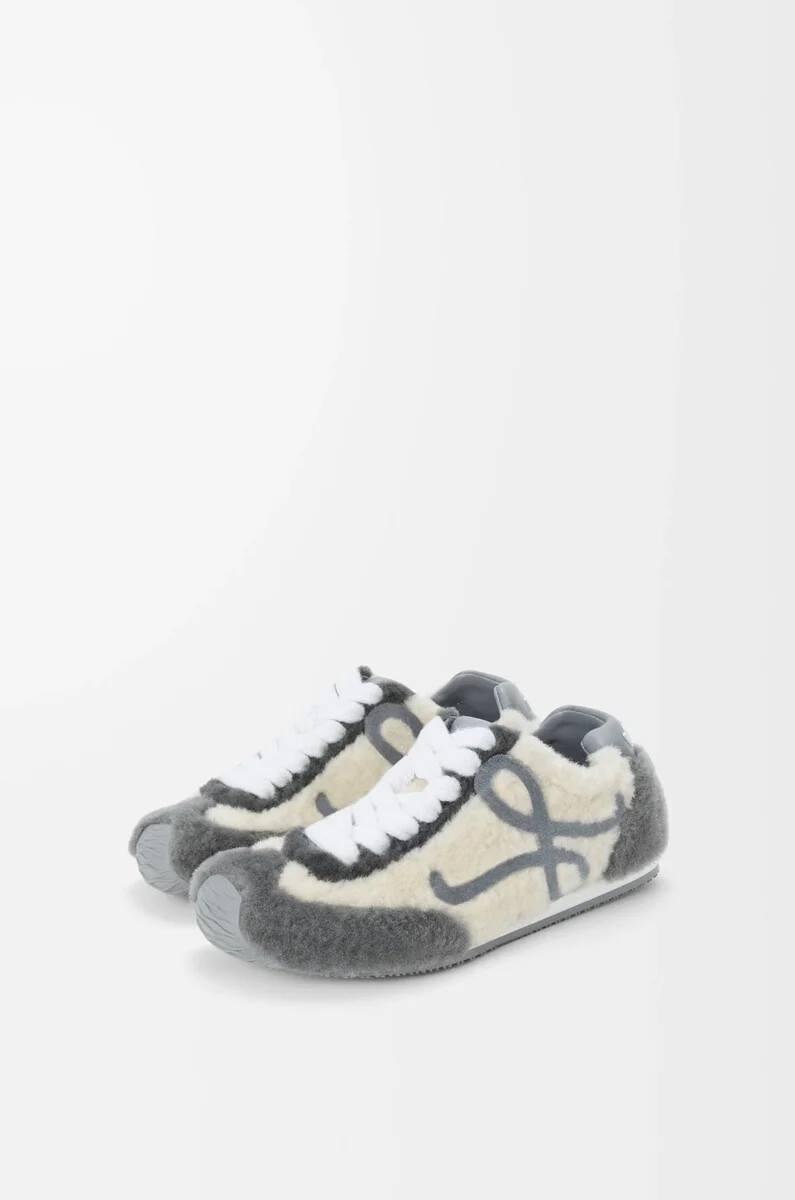 ballet runner 2.0 in shearling grigio multitono