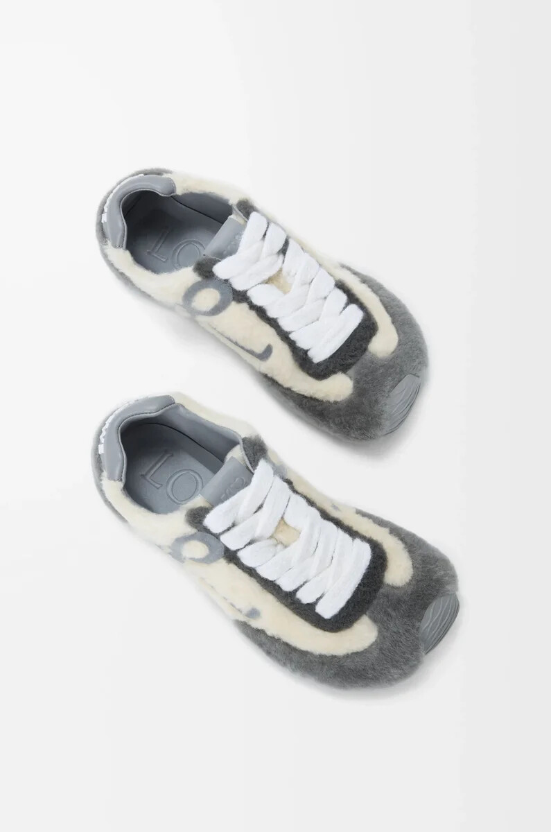 ballet runner 2.0 in shearling grigio multitono