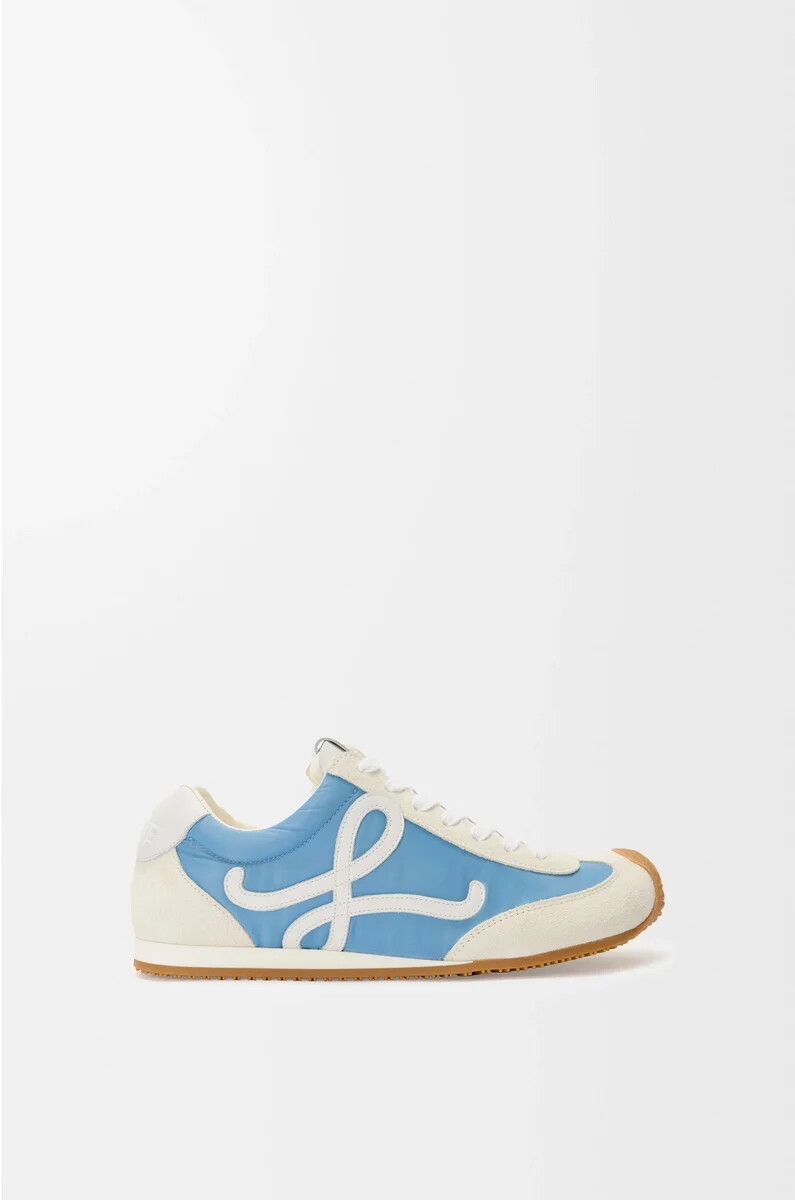 ballet runner 2.0 in nylon e vitello blubiancobianco tenue
