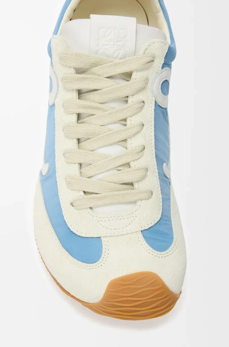 ballet runner 2.0 in nylon e vitello blubiancobianco tenue