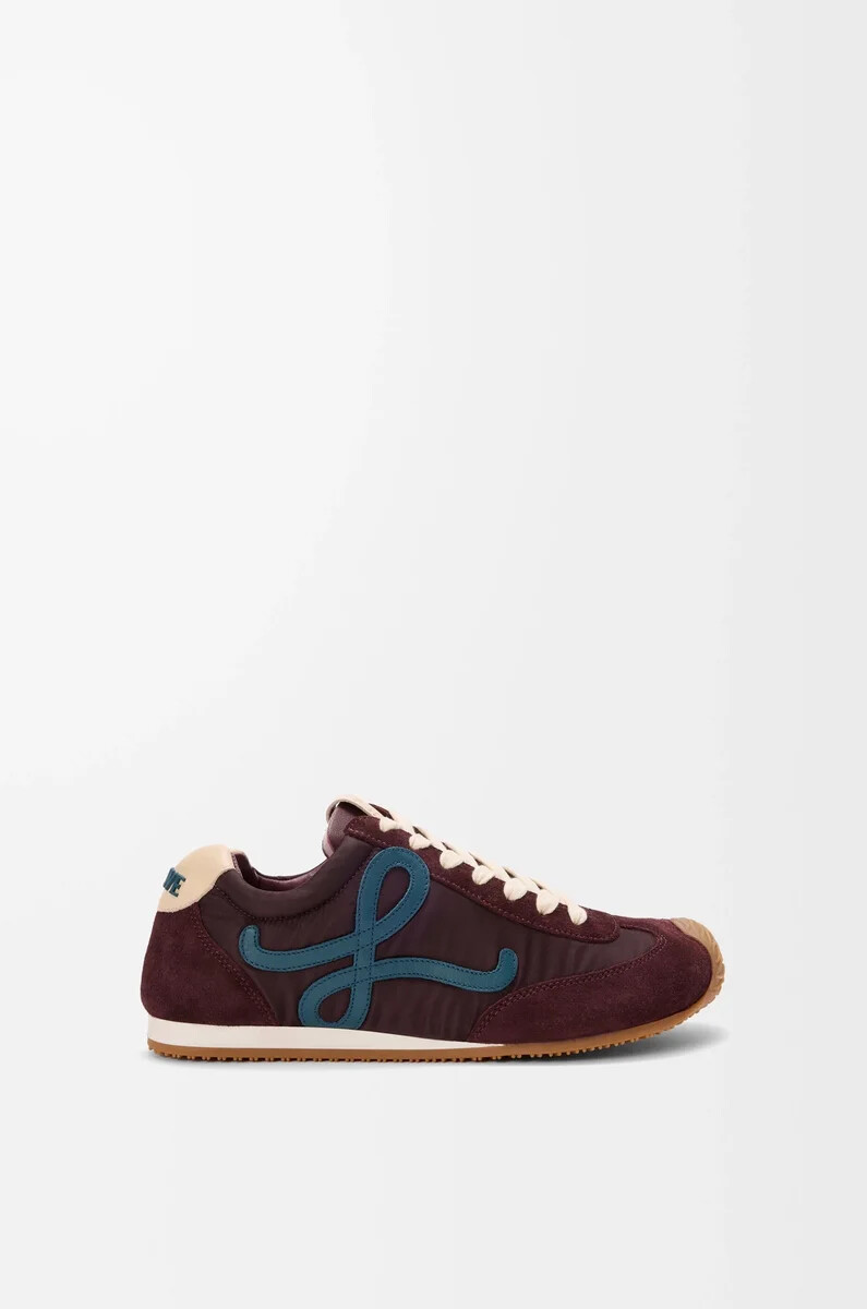 ballet runner 2.0 in nylon e pelle di vitello borgognablu anatrapasta