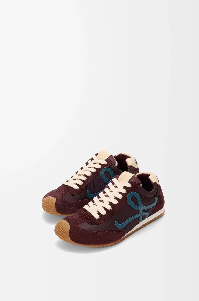ballet runner 2.0 in nylon e pelle di vitello borgognablu anatrapasta