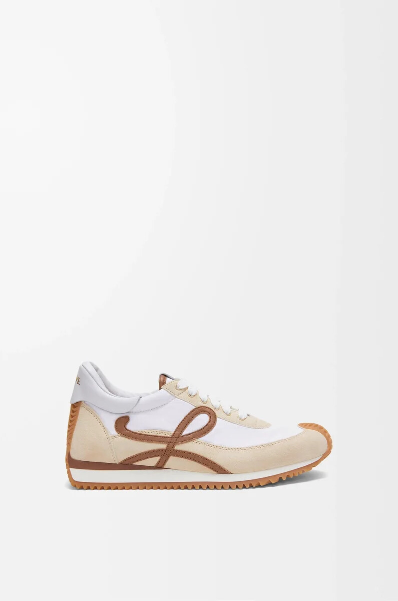 flow runner 2.0 in nylon e suede cioccolatoquasi ottico