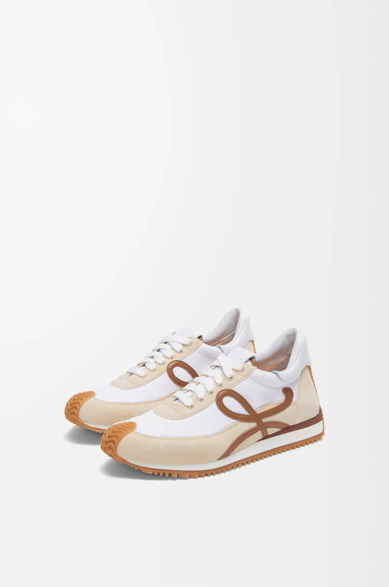flow runner 2.0 in nylon e suede cioccolatoquasi ottico
