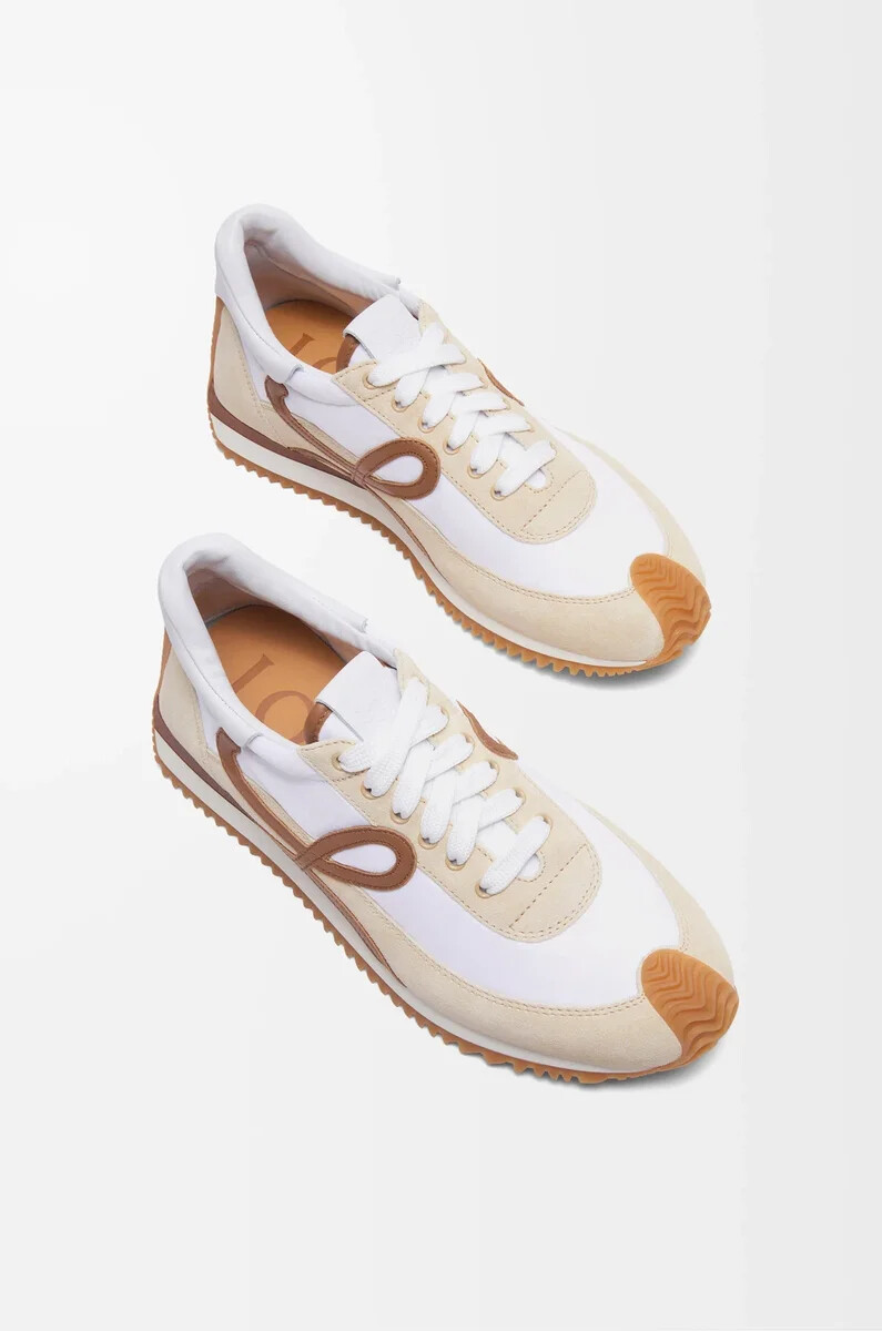 flow runner 2.0 in nylon e suede cioccolatoquasi ottico