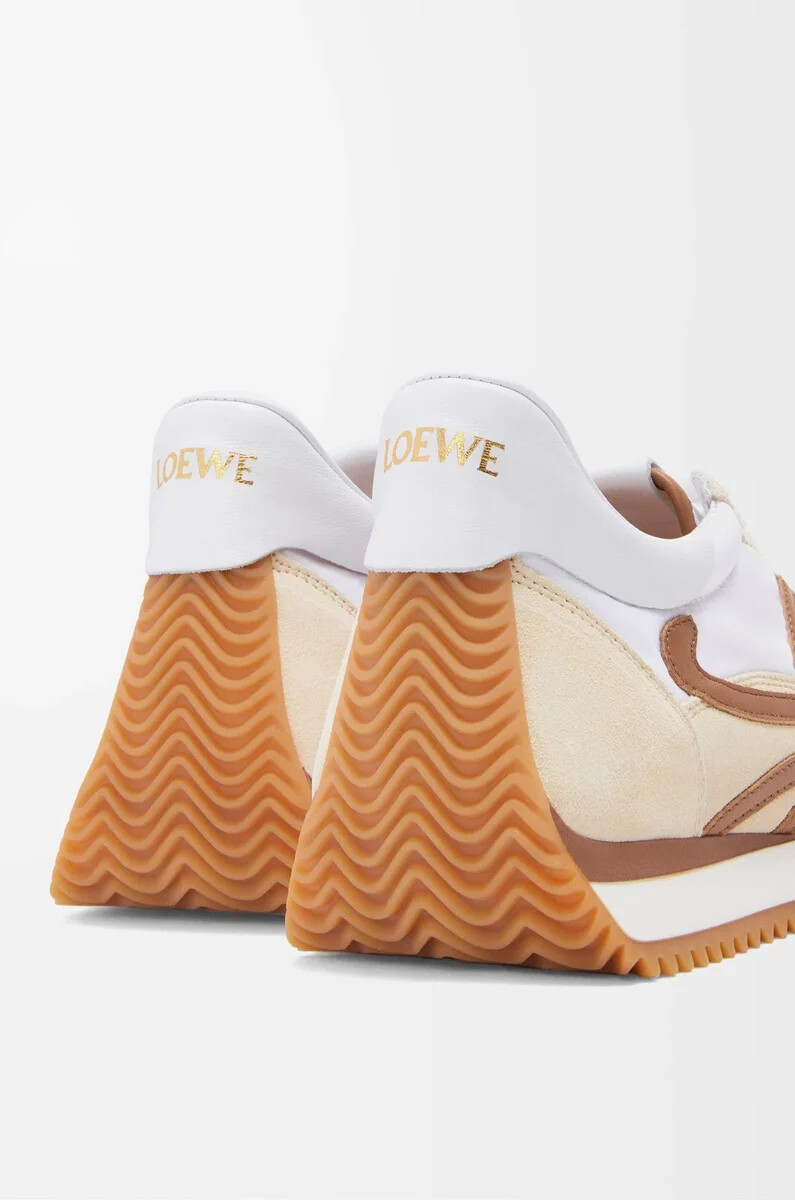 flow runner 2.0 in nylon e suede cioccolatoquasi ottico