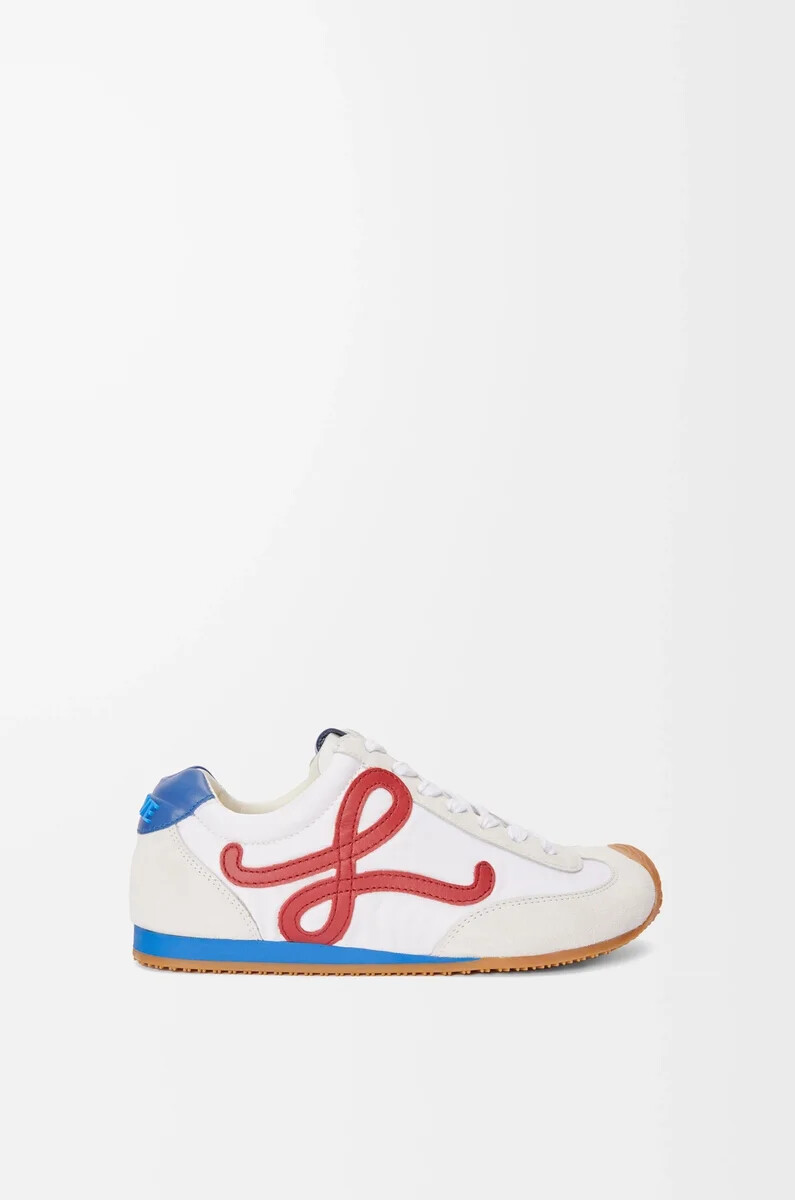 ballet runner 2.0 in nylon e vitello biancorossoblu