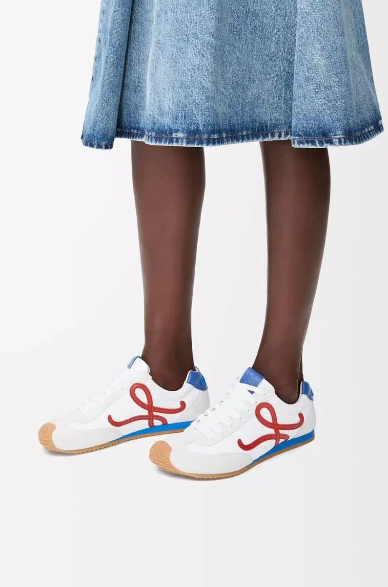 ballet runner 2.0 in nylon e vitello biancorossoblu