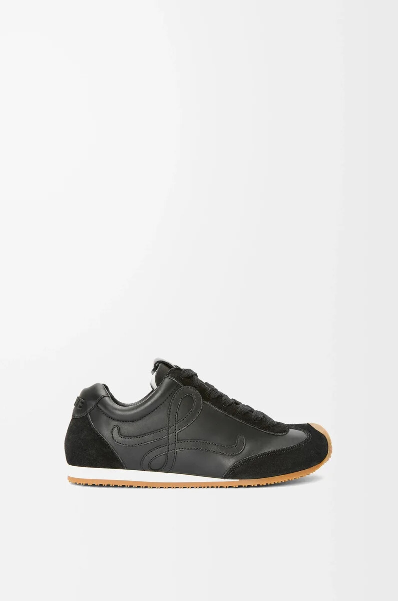 ballet runner 2.0 in morbida pelle di vitello nero