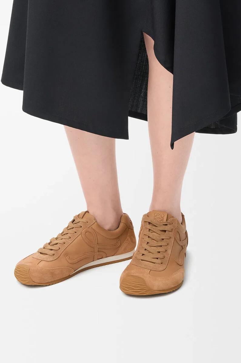 ballet runner 2.0 in morbida pelle di vitello color cannella