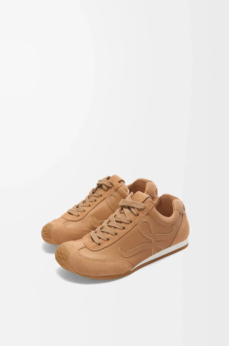 ballet runner 2.0 in morbida pelle di vitello color cannella