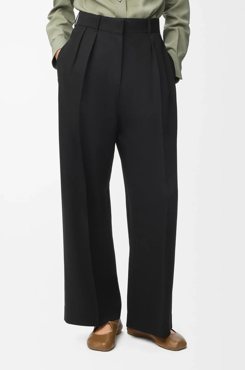pantaloni in viscosa elasticizzata nero