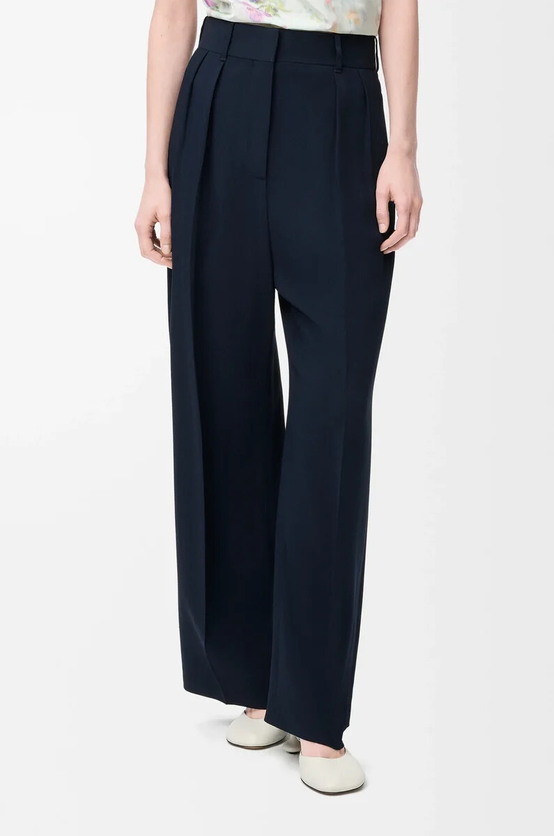 pantaloni in viscosa elasticizzata midnight blue