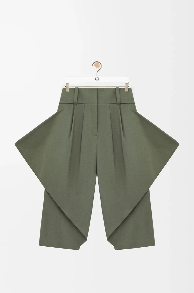 pantaloni in cotone verde kaki