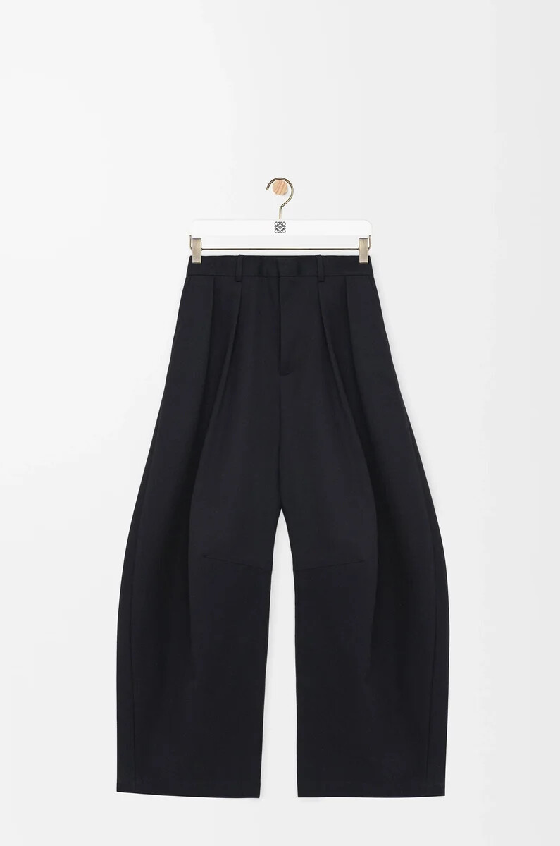 pantaloni a botte in cotone e seta nero
