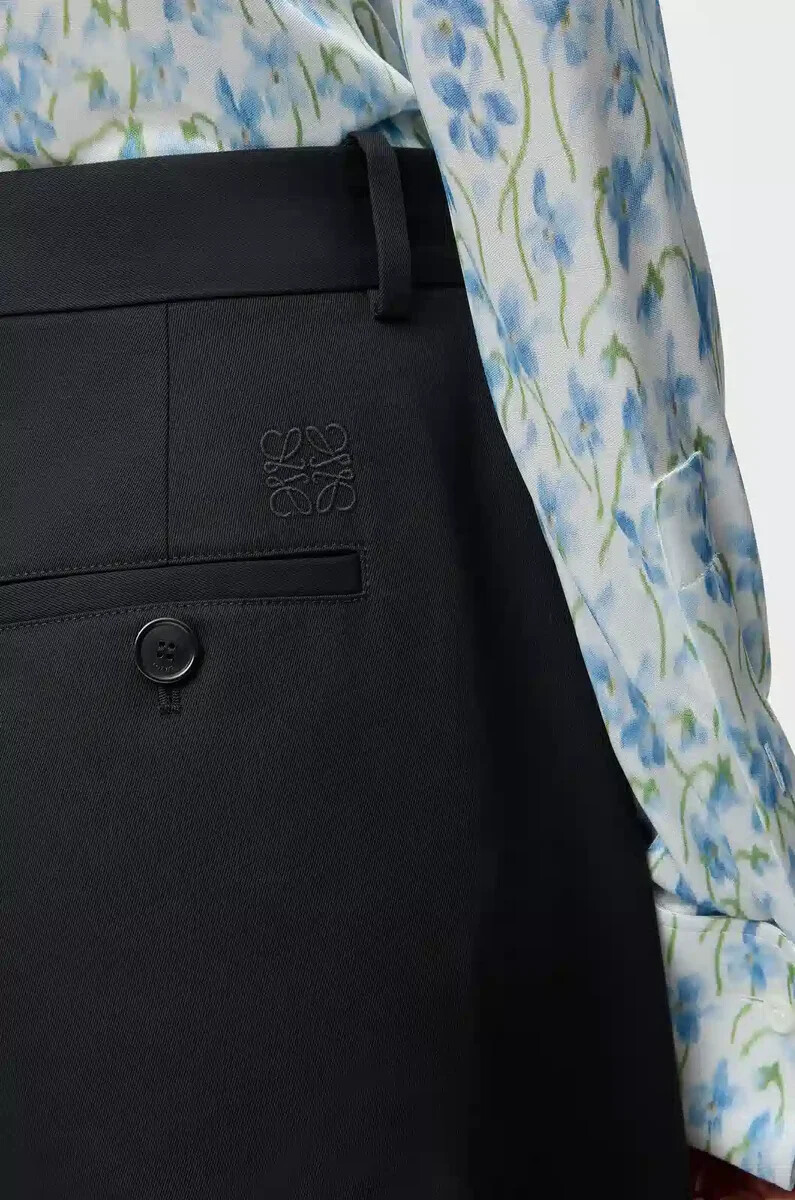 pantaloni a botte in cotone e seta nero