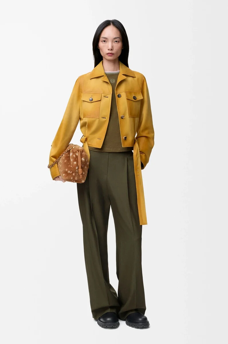 pantaloni in lana verde kaki
