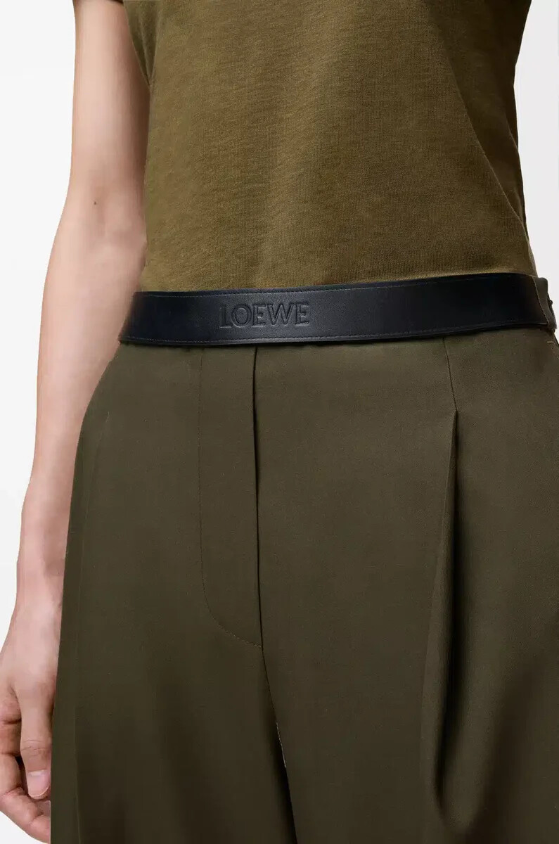pantaloni in lana verde kaki