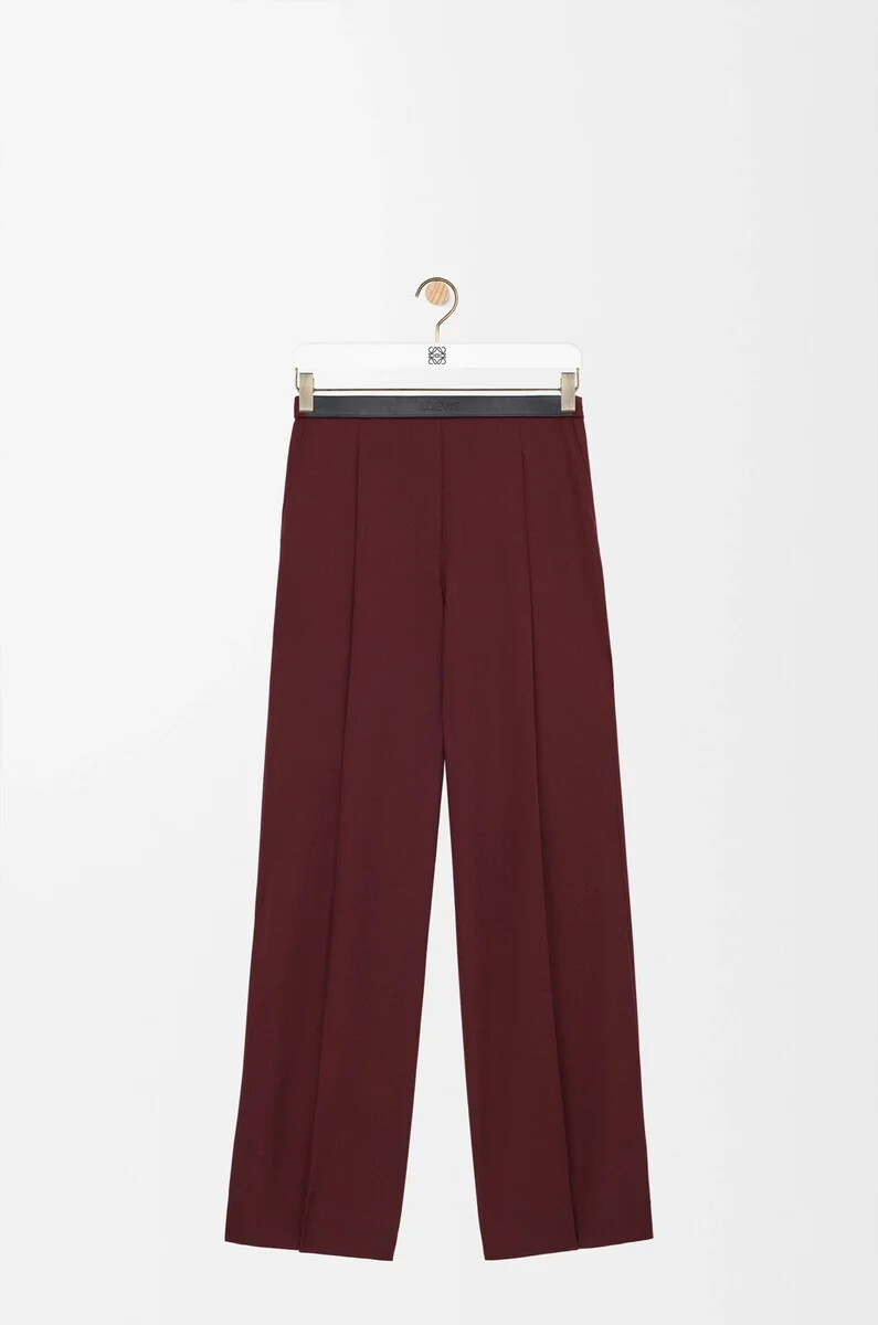 pantaloni in lana borgogna