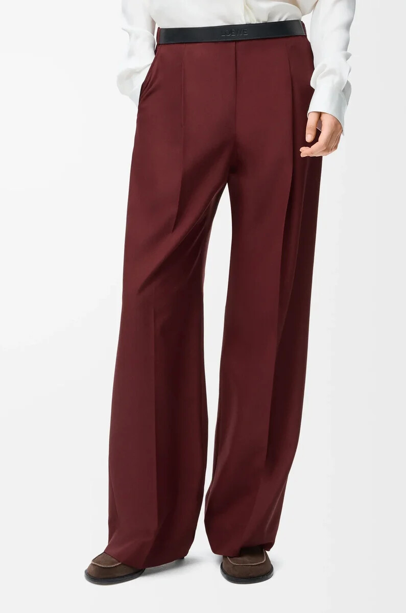 pantaloni in lana borgogna