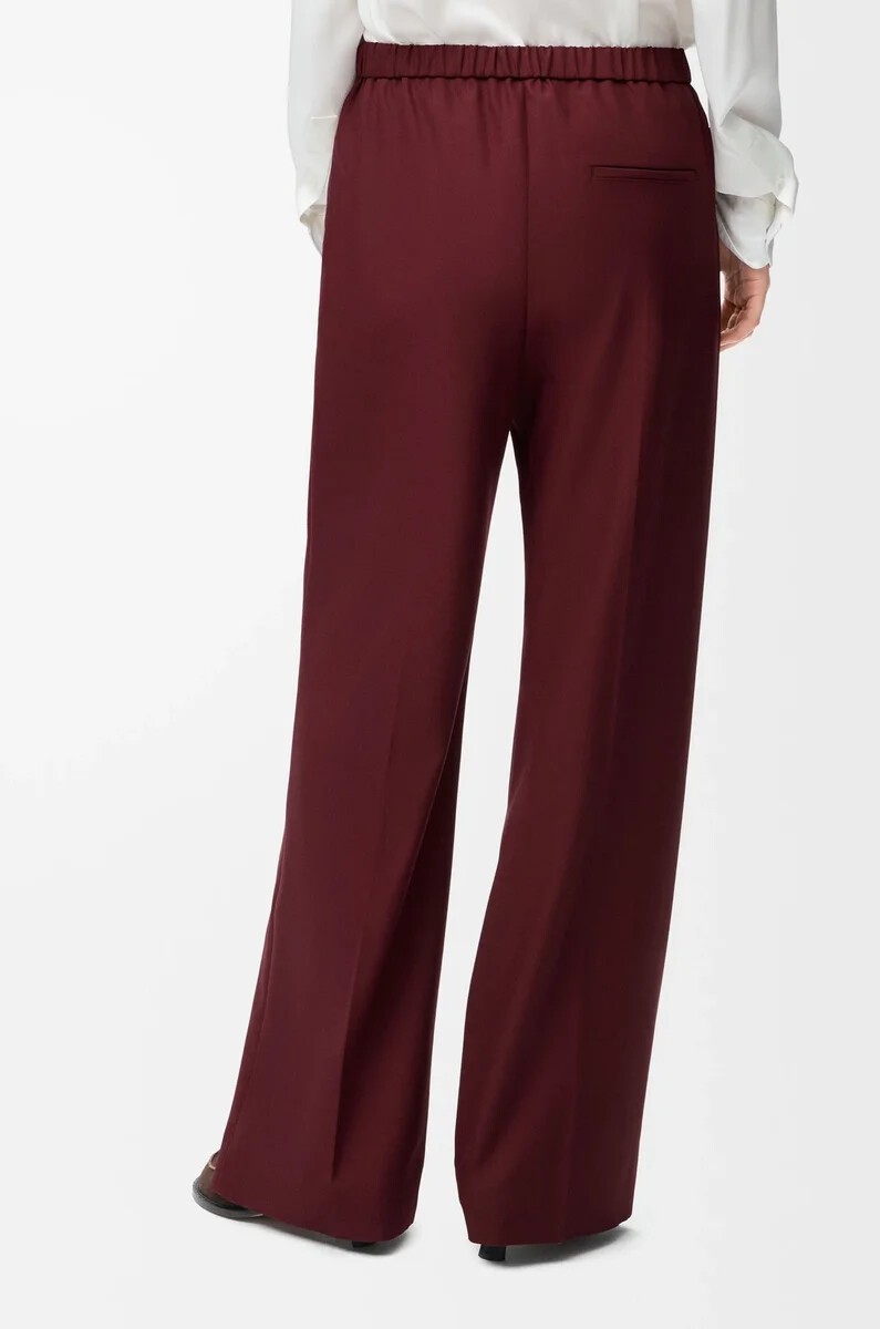 pantaloni in lana borgogna