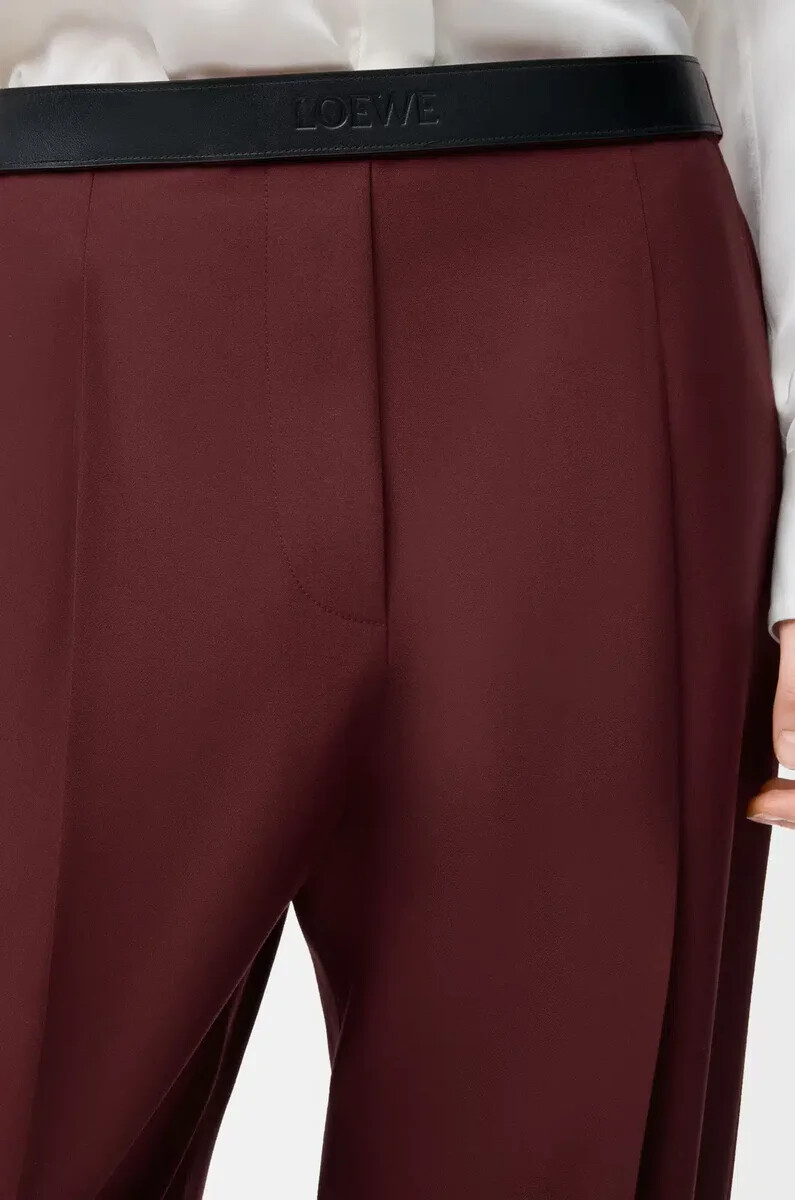 pantaloni in lana borgogna