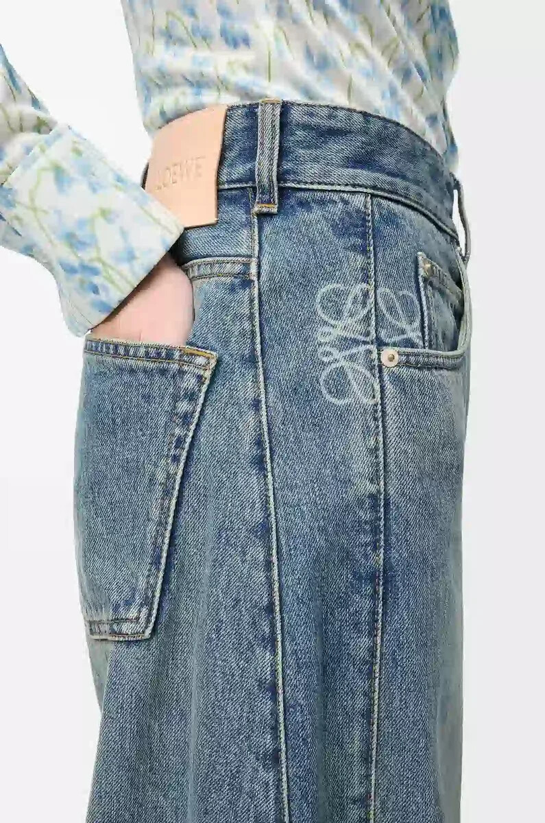 jeans a canna anagramma in denim washed denim
