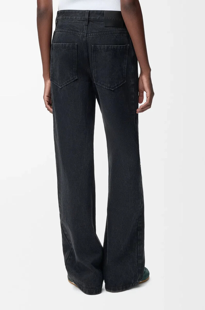 jeans larghi anagram in denim nero