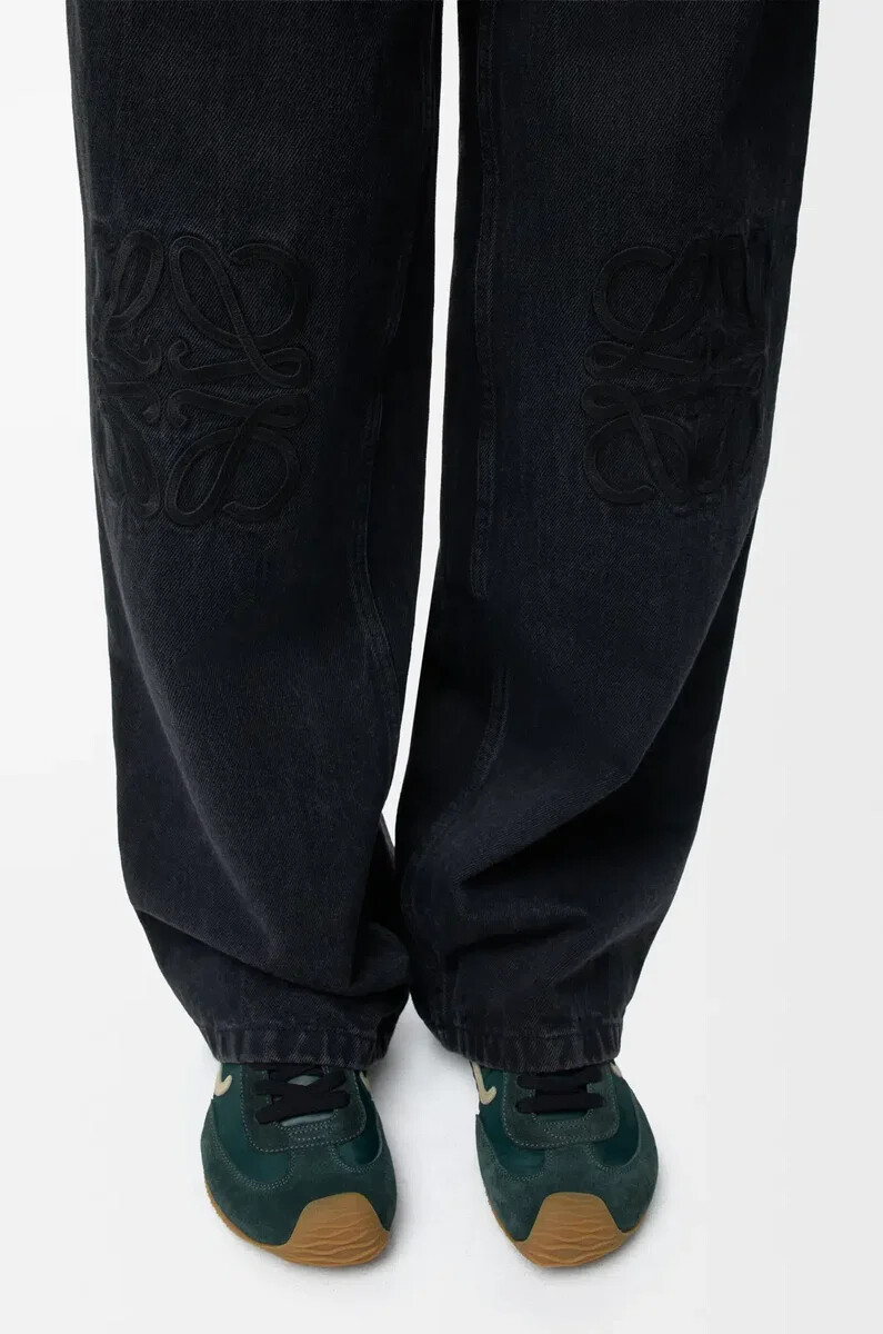 jeans larghi anagram in denim nero