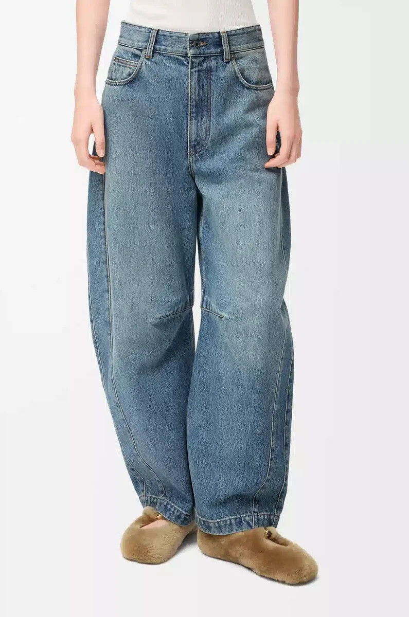 jeans a botte in denim washed denim