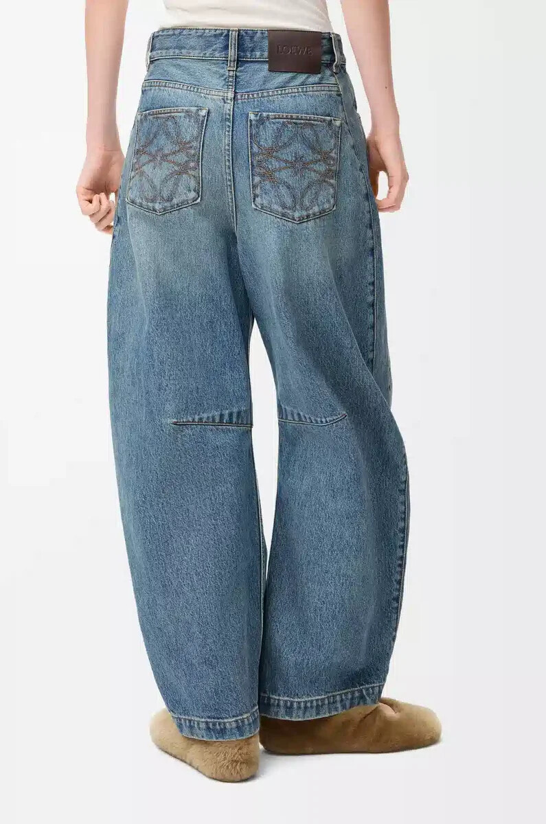 jeans a botte in denim washed denim