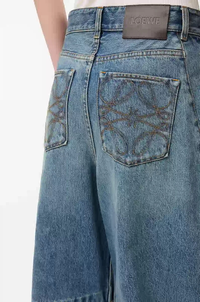 jeans a botte in denim washed denim