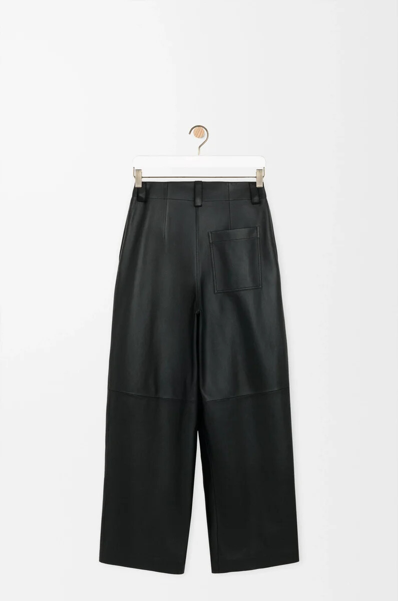 pantaloni in nappa di agnello nero